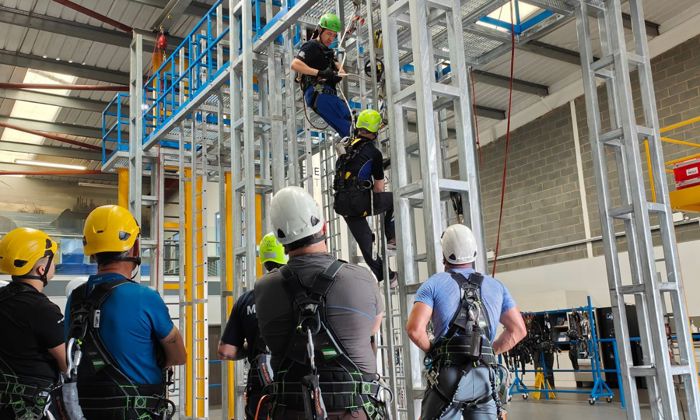 Delegates undertaking working at height training at 3t.