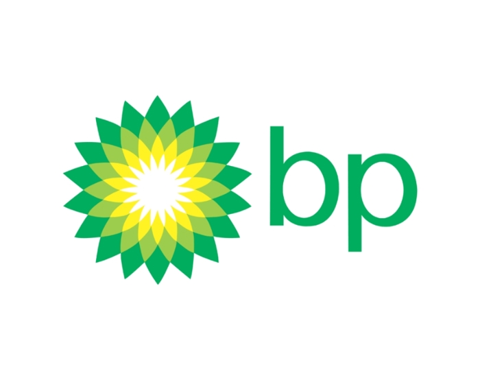 BP logo featuring a green and yellow sunburst design next to the lowercase letters "bp" in green.